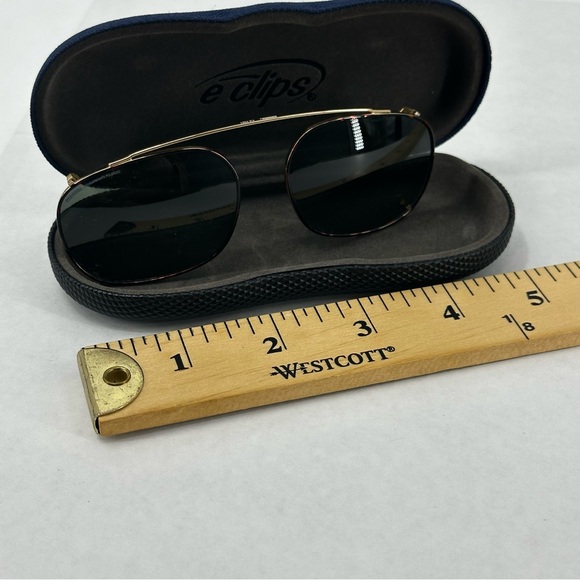 E-Clips Clip On Sunglasses Made in Italy 4WB 50 19 Brown Tortoiseshell - Picture 10 of 10